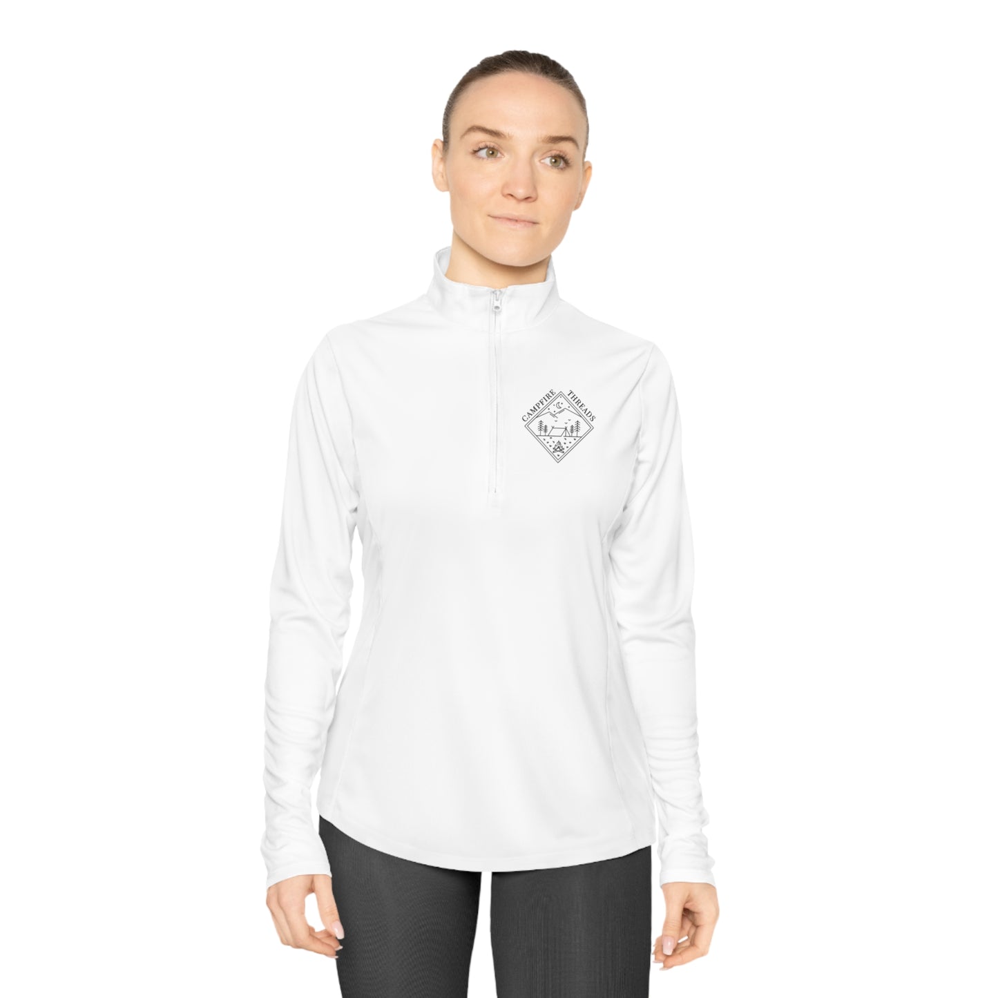 Ladies Quarter-Zip Pullover Double Logo