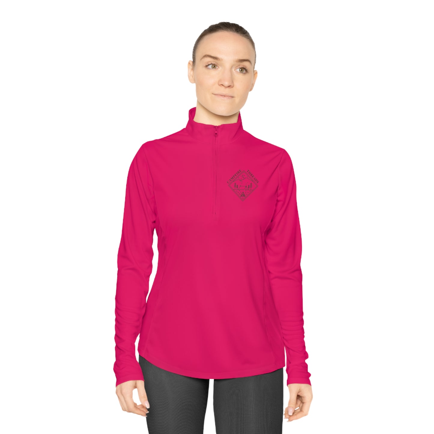 Ladies Quarter-Zip Pullover Double Logo